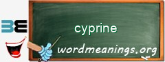 WordMeaning blackboard for cyprine